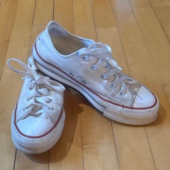Converse All Stars Other - Stylish White Kids Converse All Star  Sneakers with Red Accents girls size 4